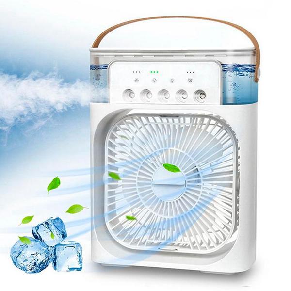 Imagem de Ventilador Portátil Pulverizador Umidificador e Aromatizador Ar Condicionador Refrigarador