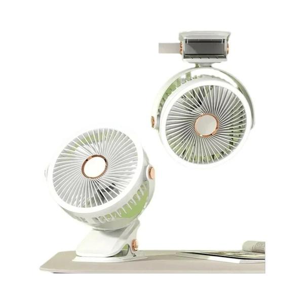 Imagem de Ventilador Portátil Recarregável 8000mAh com Luz LED - Ideal para Camping e Uso Doméstico