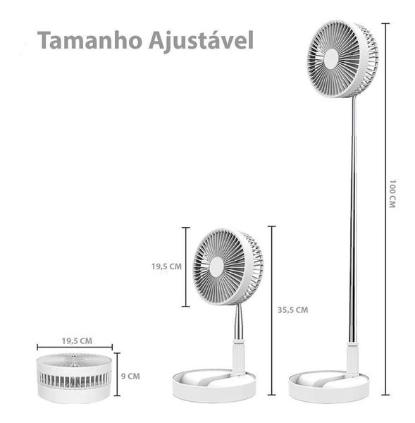 Imagem de Ventilador Portátil Recarregável Via Usb, Dobrável E Bateria