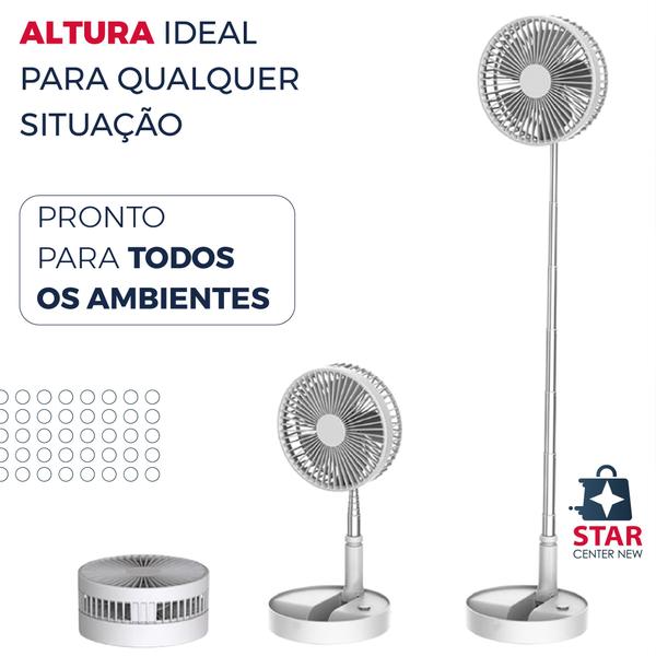 Imagem de Ventilador Portátil Silencio Dobrável Retrátil Recarregável USB Dobrável 4 Velocidades