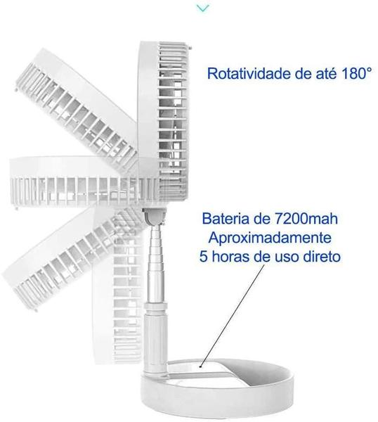 Imagem de Ventilador Portátil Silencioso Dobrável 3600Mah Ls-912