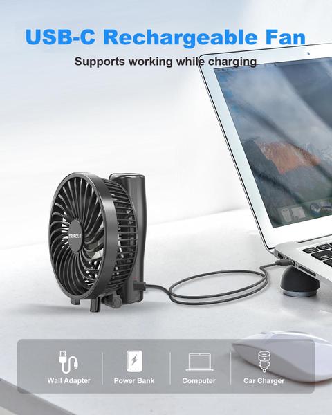 Imagem de Ventilador portátil TriPole Portable Mini de 3 velocidades USB recarregável