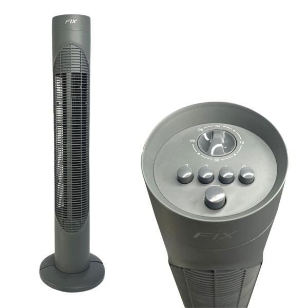 Imagem de Ventilador Preto Torre 03 Velocidades Ajustáveis e 55w de Potência 220v com Motor Silencioso para um Conforto Superior