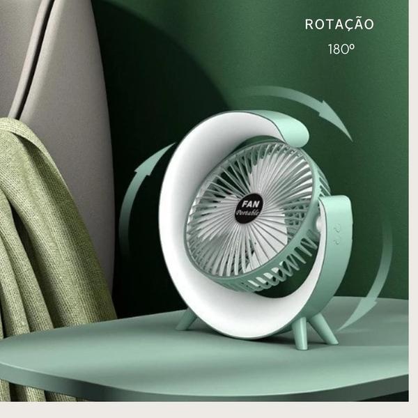 Imagem de Ventilador Recarregável com Luz RGB e Função Rotativa!