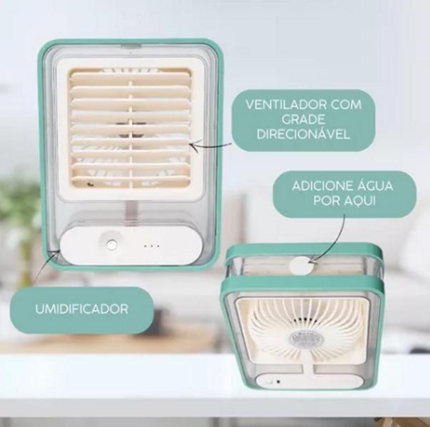 Imagem de Ventilador Recarregável com Umidificador e LED 600ml