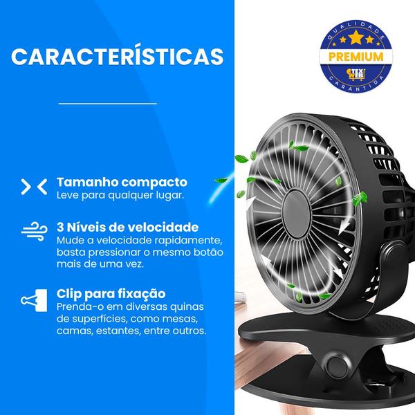 Imagem de Ventilador Recarregavel De Mesa Portatil Eletrico Notebook