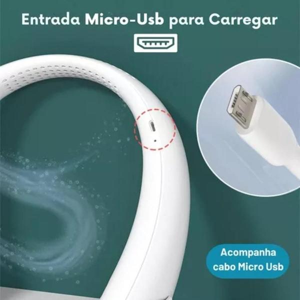 Imagem de Ventilador Recarregável Para Pescoço - Usb E Silencioso