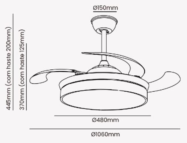 Ventilador Retratil Plafon Air Basic Marrom Imbuia - Opus Imagem de Ventilador Retratil Plafon Air Basic Marrom Imbuia