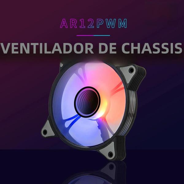 Imagem de Ventilador RGB 120mm Aigo AR12PRO para Gabinete de Computador - 4Pin PWM/3Pin 5V ARGB