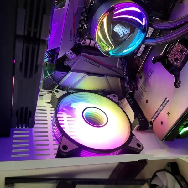 Imagem de Ventilador RGB 120mm Aigo AR12PRO para Gabinete de Computador - 4Pin PWM/3Pin 5V ARGB