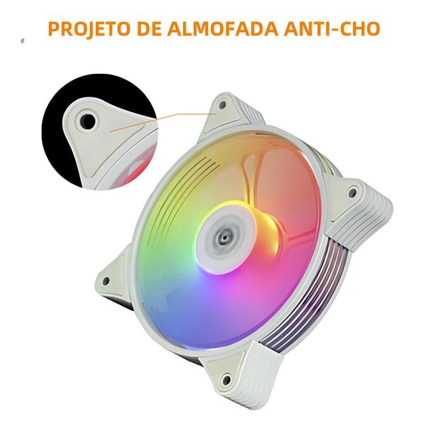 Imagem de Ventilador RGB Aigo AR12 120mm - Branco - Velocidade Ajustável - 12V ARGB