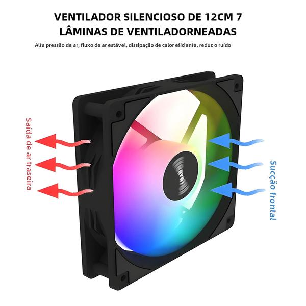 Imagem de Ventilador RGB para Computador 120mm - 12V DC - Refrigerador de Ar