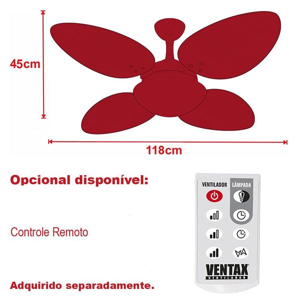 Imagem de Ventilador Teto 4 Pás Palha Natural Turbo Trevo Ventax 220V