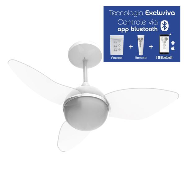 Imagem de Ventilador Teto Aliseu Smart Cristal Bluetooth+Remoto+Parede