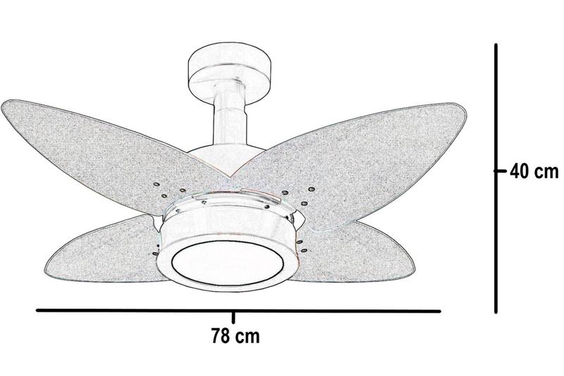 Imagem de Ventilador Teto Aspen Led 3000K Venti-Delta Branco 4Pás