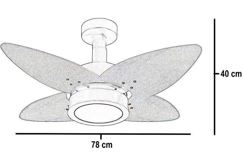 Imagem de Ventilador Teto Aspen Led 3000K Venti-Delta Preto 4Pás