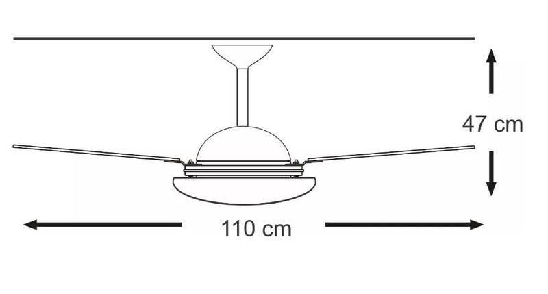 Imagem de Ventilador Teto Branco 4 Pás Sala Quarto Silencioso 110V