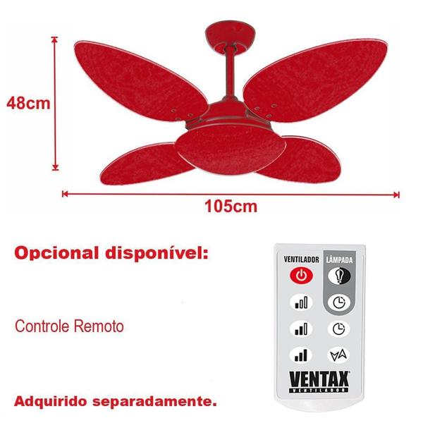 Imagem de Ventilador Teto Bronze 4 Pás Silencioso Pétalo Ventax 220V