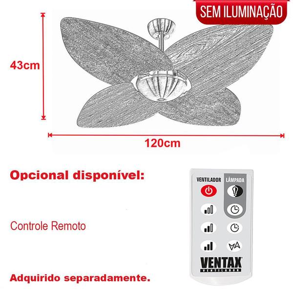 Imagem de Ventilador Teto Bronze Winds 4 Pás Freijó Turbo Ventax 220V