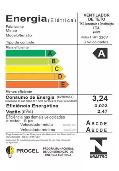 Imagem de Ventilador Teto Cobre 4 Pás Palha Trevo Turbo Ventax 220V