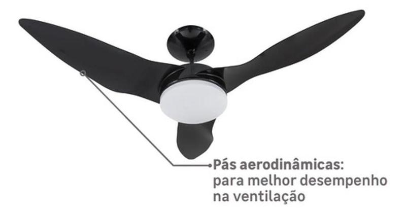 Imagem de Ventilador Teto Controle Remoto 128Cm Confort 127V - Aliseu