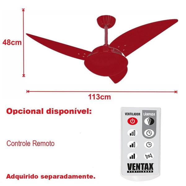 Imagem de Ventilador Teto Dourado Class 3 Pás Silencioso Ventax 220V