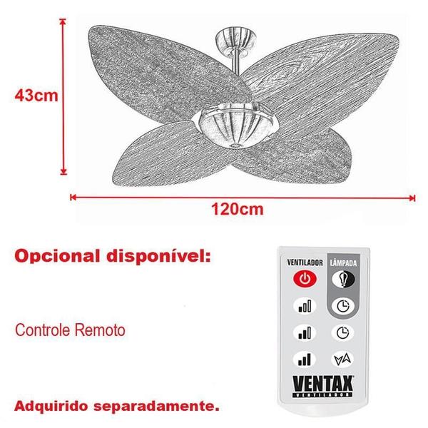 Imagem de Ventilador Teto Economico Sala Winds 4 Pás Palha Ventax 110V