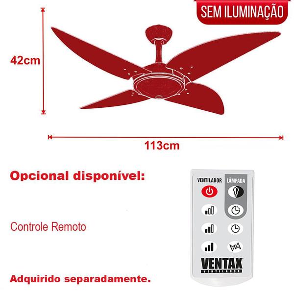 Imagem de Ventilador Teto Econômico Turbo Quad Office 4 Pás Preto Ventax 110V