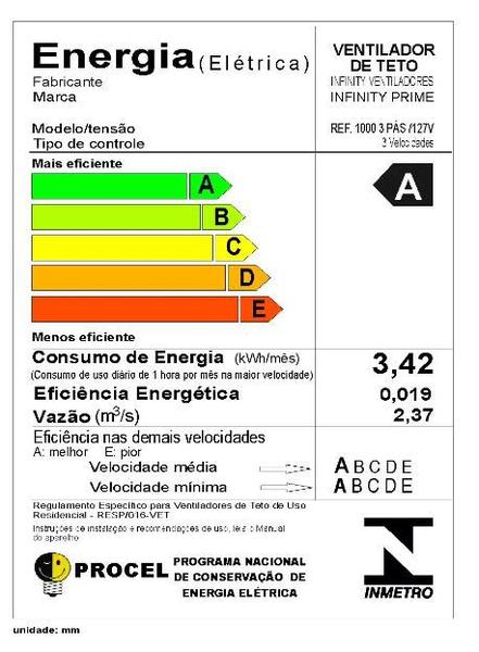 Imagem de Ventilador Teto Escovado 3 Pás Marrom Sala Luxo Moderno 110V