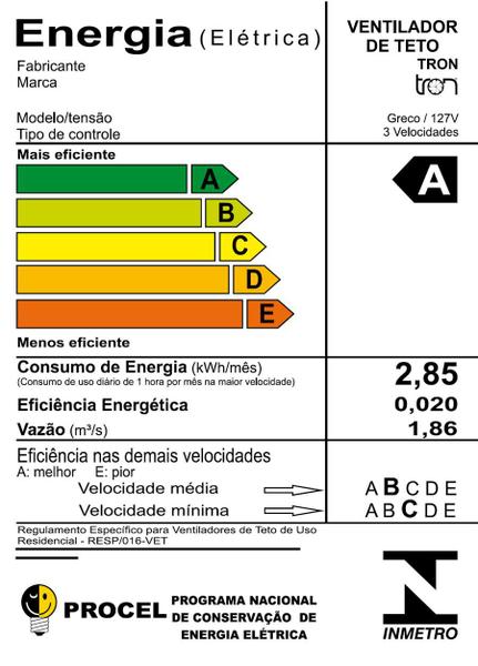 Imagem de Ventilador Teto Greco Azul Tron 127V