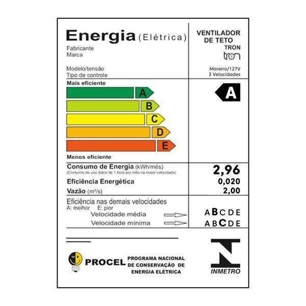 Imagem de Ventilador Teto Mareiro LED 127 Volts 4 Pás Marrom Café 130 Watts TRON 