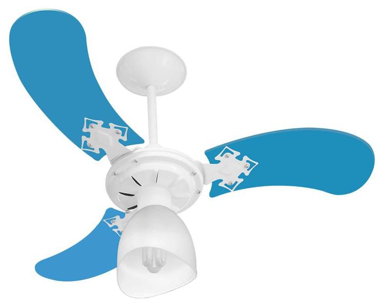 Imagem de Ventilador Teto New Baby Colors 3 Pás Mdf Branco/Azul 110V