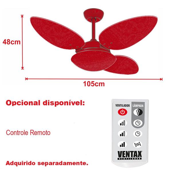 Imagem de Ventilador Teto Potente Sala Bronze Pétalo 3 Pás Ventax 220V