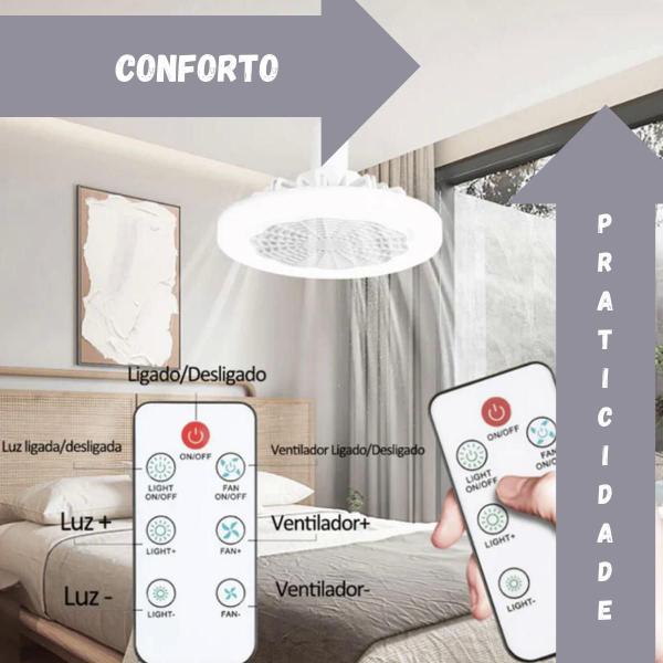 Imagem de Ventilador Teto Premium Luminária E Controle Entrega Rápida