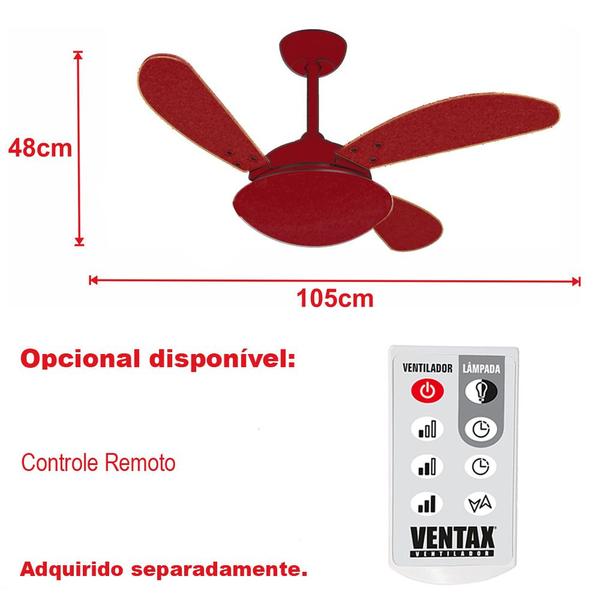 Imagem de Ventilador Teto Preto Fly 3 Pás Turbo Silencioso Ventax 220V