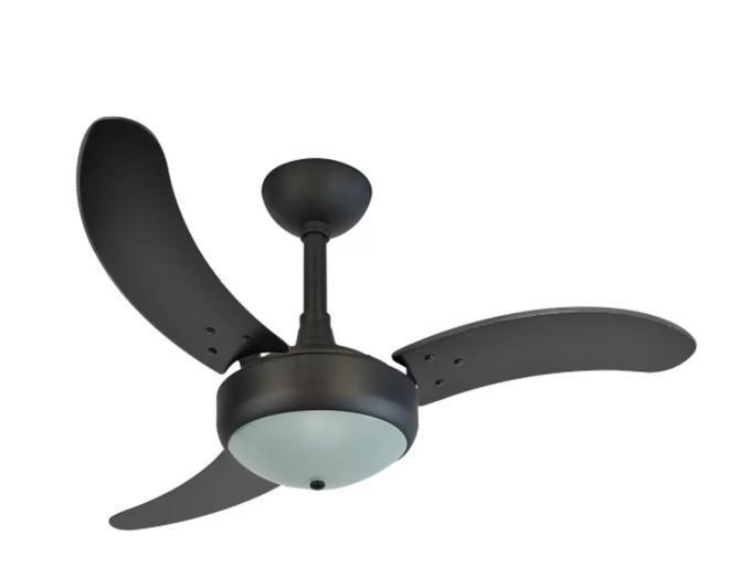 Imagem de Ventilador Teto Sala Quarto Luxo Silencioso Preto E27 127V