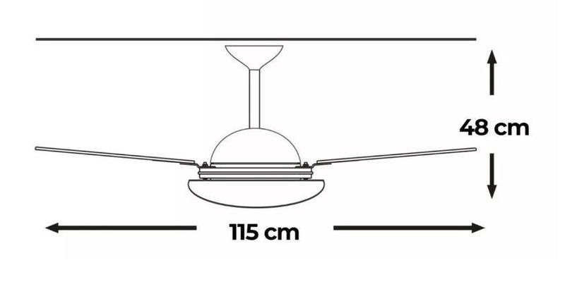 Imagem de Ventilador Teto Sala Quarto Moderno Luxo 3 Pás Preto 220v