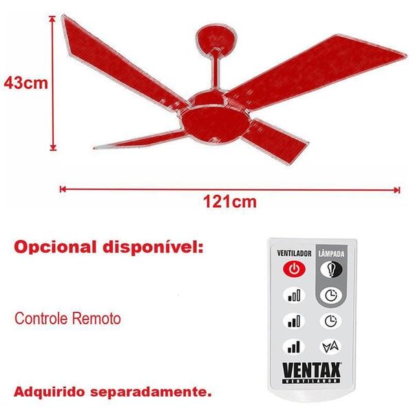 Imagem de Ventilador Teto Sala Tech Potente Bronze 4 Pás Ventax 110V