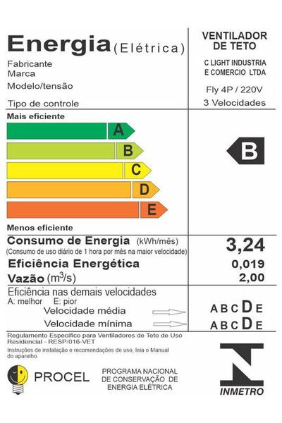 Imagem de Ventilador Teto Turbo Silencioso Fly 4 Pás Cobre Ventax 220V