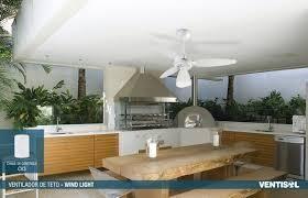 Imagem de Ventilador teto Ventisol Wind Light branco Pás Branca 220 V