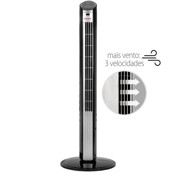 Imagem de Ventilador Torre Spirit Maxximos Elegant Ts900 Preto Prata 127V