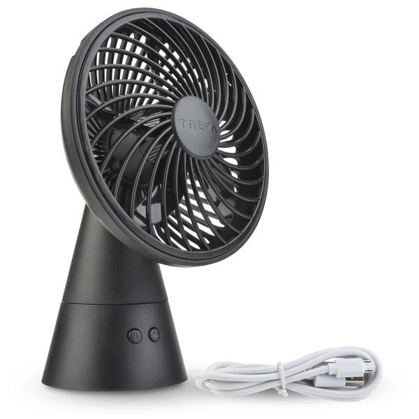 Imagem de Ventilador Treva recarregável oscilante de 12,7 cm com porta USB de 3 velocidades