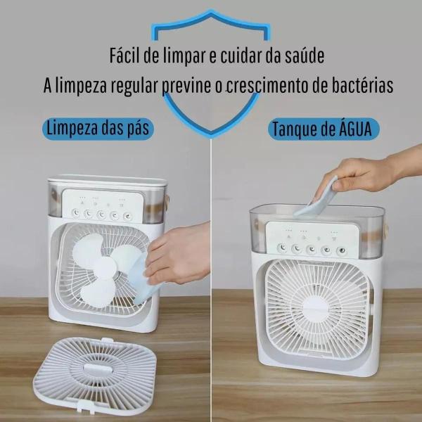 Imagem de Ventilador Umidificador Climatizador Portátil Ar Água Led Usb De Mesa