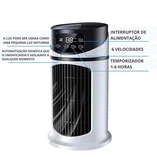 Ventilador Umidificador Mini Ar Condicionado Bivolt - Phoenix Imagem de Ventilador Umidificador Mini Ar Condicionado Bivolt