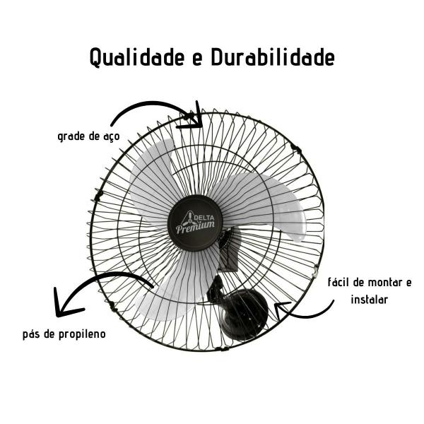 Imagem de Ventilador Venti-Delta Oscilante de Parede Premium 60cm bivo