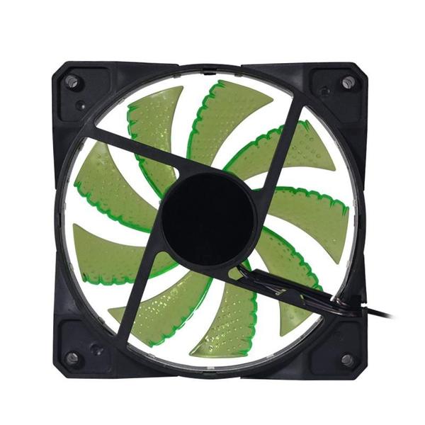 Imagem de Ventoinha Bluecase 120mm Led Verde Bf-23G Conector Molex 4 Pinos 77,6 CFM