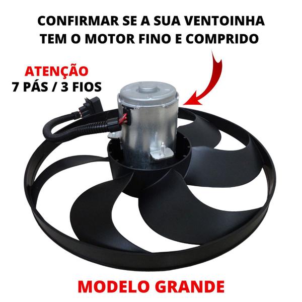 Imagem de Ventoinha do Radiador Audi Golf Fox Polo Bora  7 Pás MODELO GRANDE 1999 2000 2001 2002 2003 2004 2005 2006 2007 