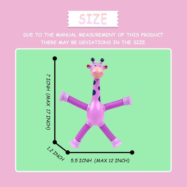 Imagem de Ventosa telescópica Giraffe Toy-Animal Pop Tubes Fidget Toy para meninos e meninas, brinquedos sensoriais para alívio de estresse para crianças autistas, brinquedos Giraffe Fidget, lembrancinhas de festa para crianças de 4 a 8 anos2 unidades