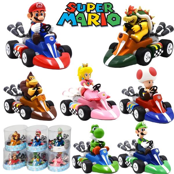 Imagem de Verde Yoshi Donkey Kong Bowser Luigi Toad Princesa Peach Super Mario Pull Back Car Action Figures