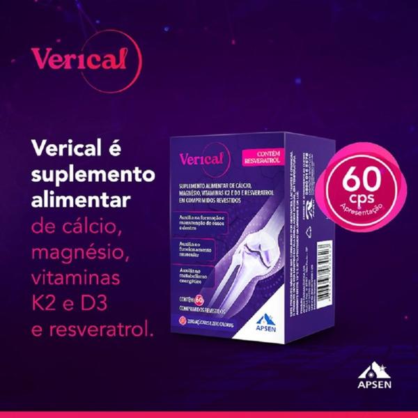 Imagem de Verical Resveratrol com Cálcio Magnésio e Vitaminas 60 comprimidos revestidos